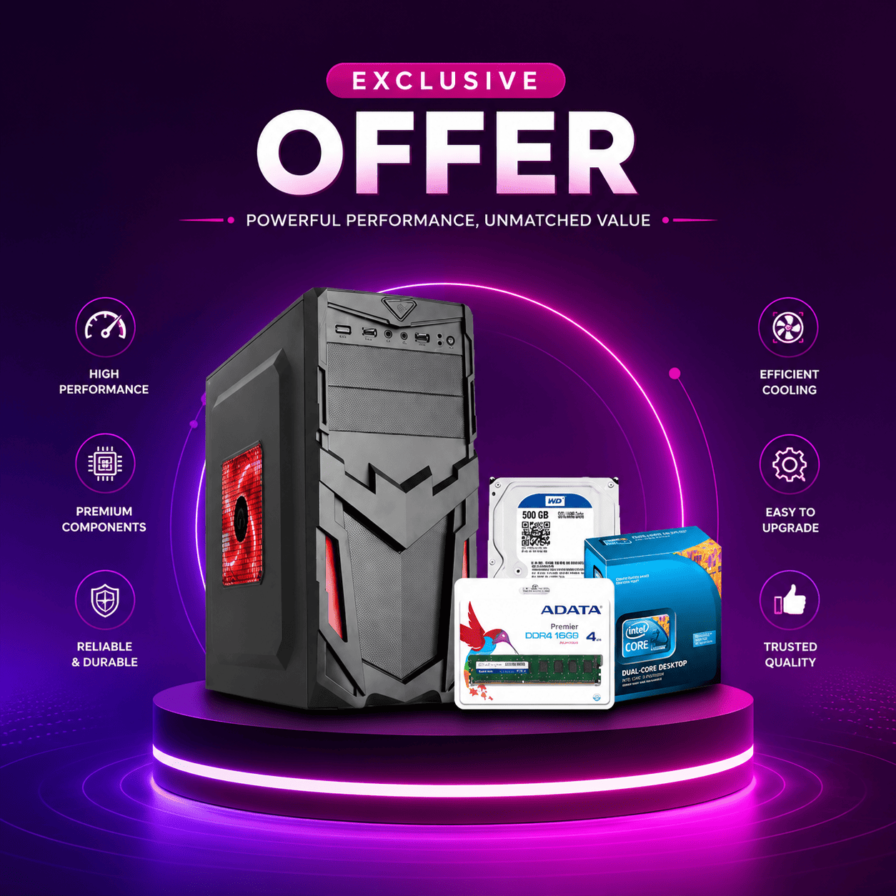 Budget PC Price 2026 in Banglades Desktop Computer Intel Core i3 3rd Gen 4GB Ram - Image 1